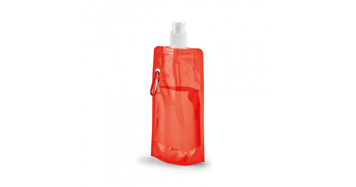 Faltbare Wasserflasche mit Karabiner, rot, 1,30 €