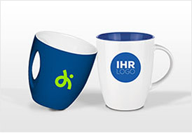 Werbeartikel - Firmen-Tasse mit eigenem Logo bedruckt/Merchandise / B2B /  Geschäftskunden/selbst individuell gestalten/Weiss - 12 Stück : :  Küche, Haushalt & Wohnen